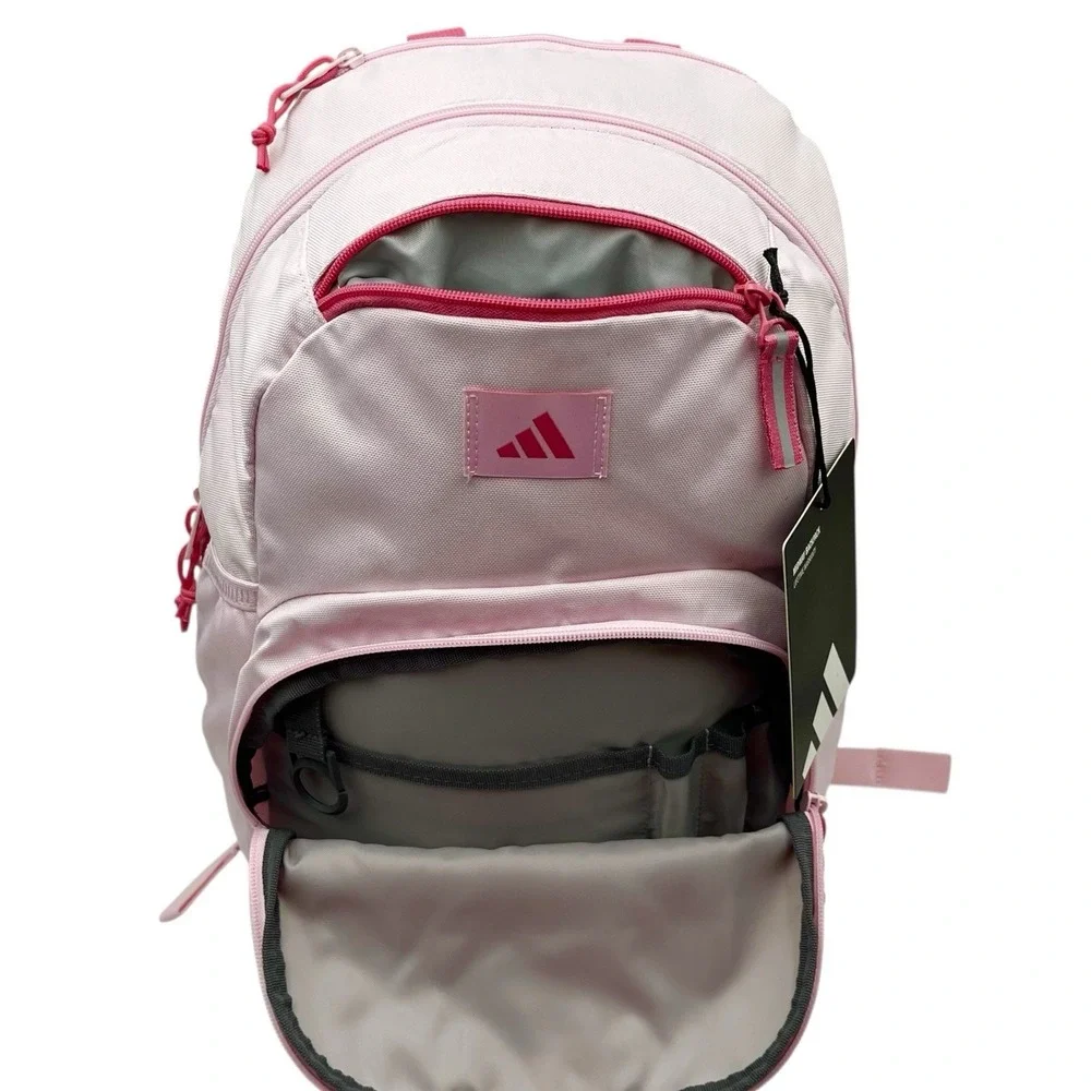 Adidas Girls School Midway Backpack Clear Pink Fits 15" Laptop 18X16X7 - Picture 8 of 12